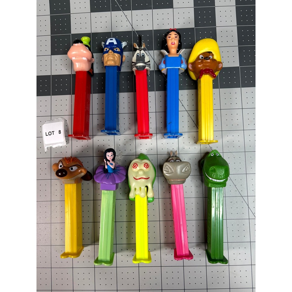Vintage PEZ Dispensers Lot of 10 Disney Marvel Madagascar Toy Story Characters